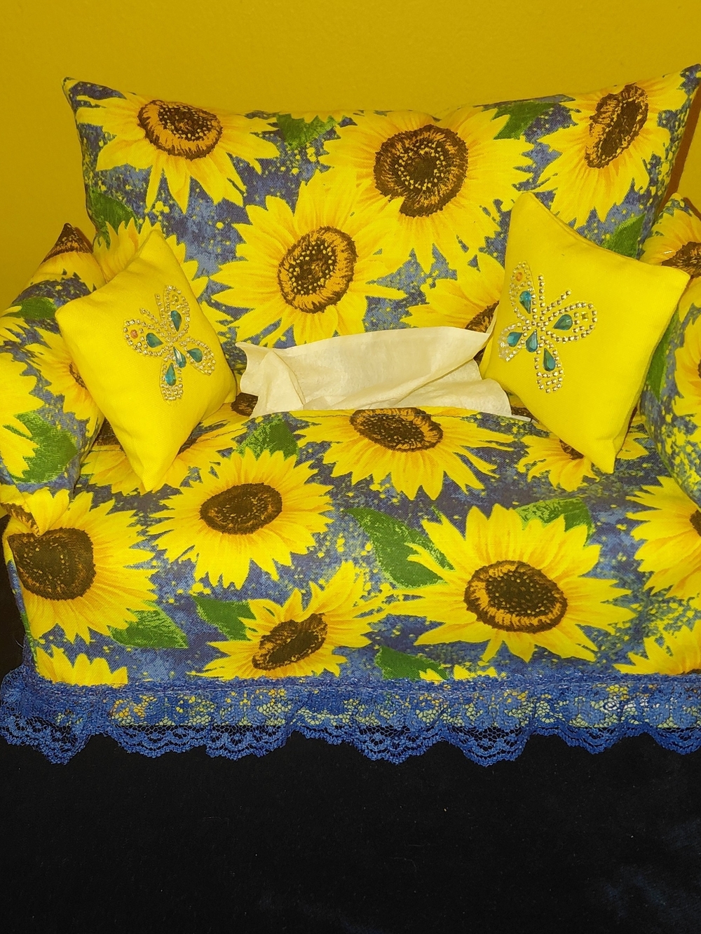 Sunflower Print Sofa Slipcover in Yellow